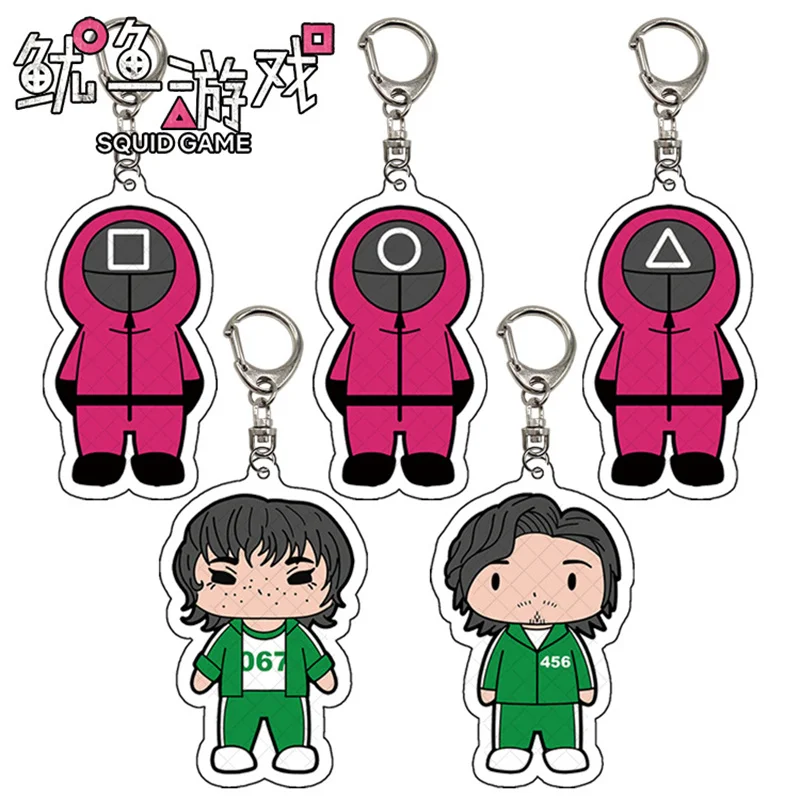 

Popular squid game acrylic key chain pendant bag car key ring