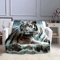lion throw blanket tiger print flannel single animals leopard blankets for sofa chair bed blankets dropshipping