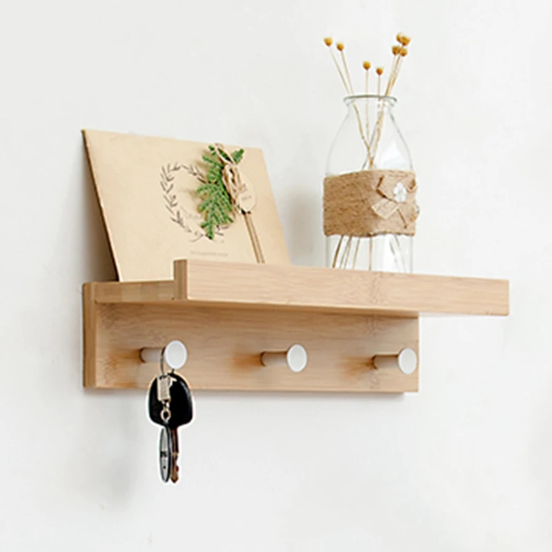 Креативная настенная полка из бамбукового крючка 3 | Дом и сад