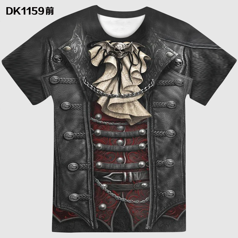 Летняя 3D печать модная мужская и женская одежда для Хэллоуина страшная Мужская