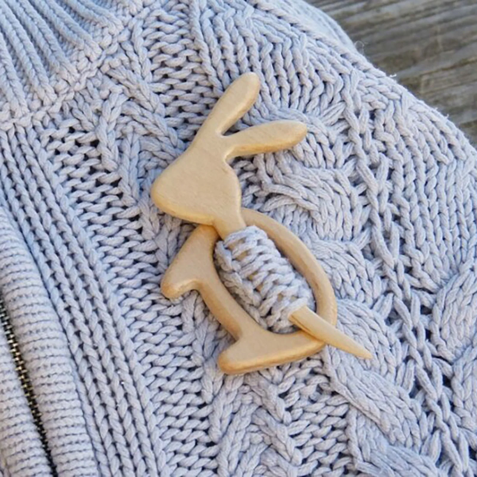 Брошь-заколка с деревянным животным узором, поделка, значок, карикатурный, смешной, милый, застежка-зажим для шали и платка, украшения, подарок.