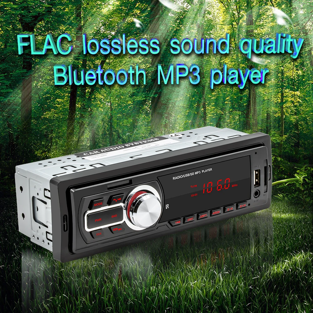 Магнитола VODOOL автомобильная 1DIN стерео Bluetooth MP3-плеер USB/TF/AUX-IN часы дисплей |
