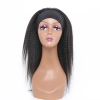 synthetic womens headband wig kinky yaki straight hair ombre brown glueless half wig with head band hair wigs for black women