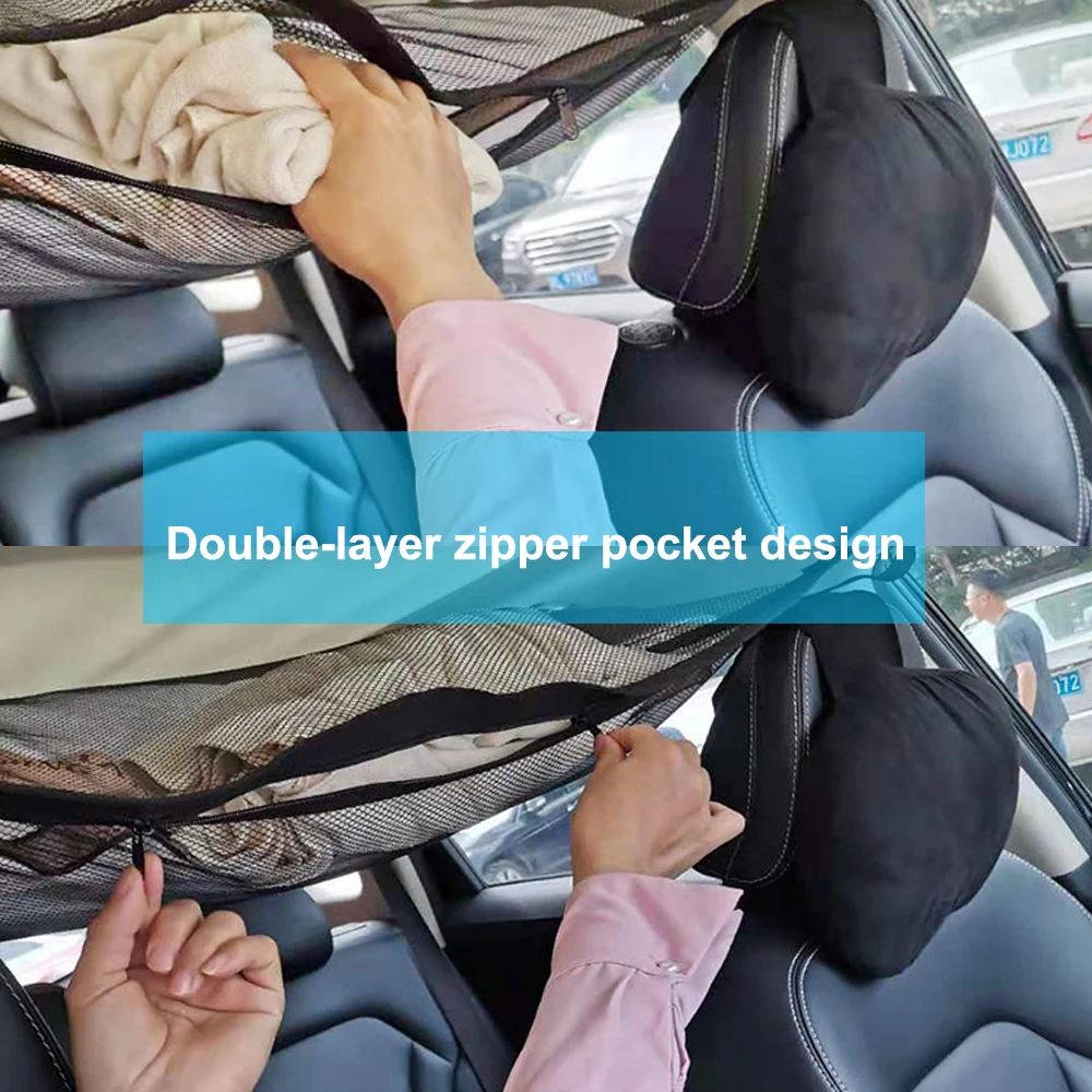 Дешево Сетчатая Сумка для хранения на молнии, автомобильный сетчатый органайзер для грузов, для внедорожников, аксессуары для интерьера поездок