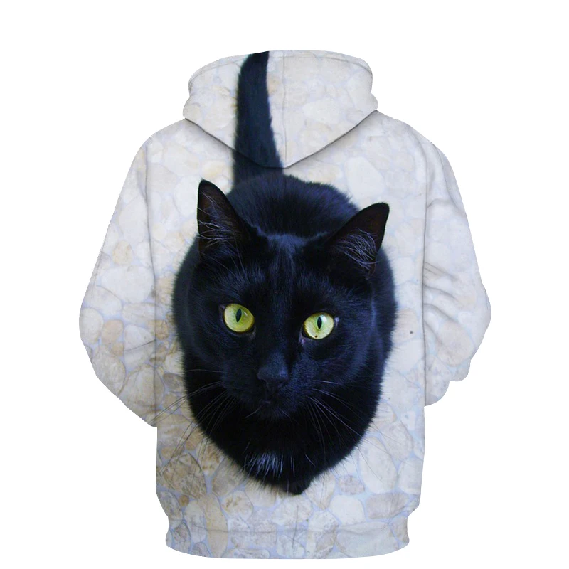 

Spring/autumn women's long-sleeved Pullovers Pocket cat print hoodie 3D animal cute cat casual high-quality sweatshirt New Coat