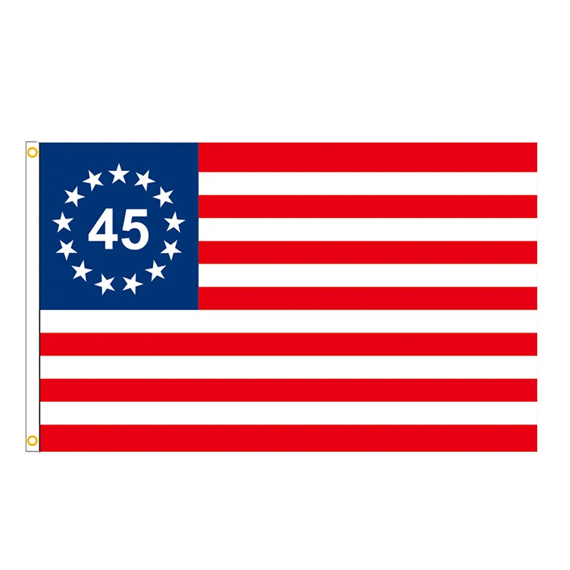 

3x5ft Trump 45 Betsy Ross Historical American President Flag Tea Dye Aged 13 Stars Primitive Patriotic Decoration Banner