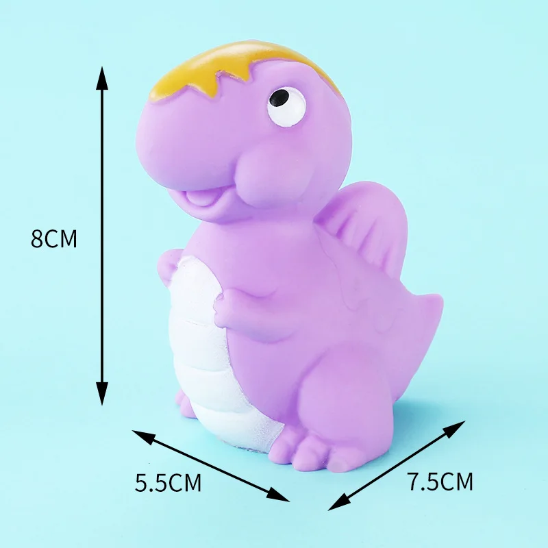 6pcs Toddler Bath Toys Lovely Cartoon Mini Dinosaur Soft Rubber Squeeze Sound Bathtub Water Play Set Baby Funny Shower Gift