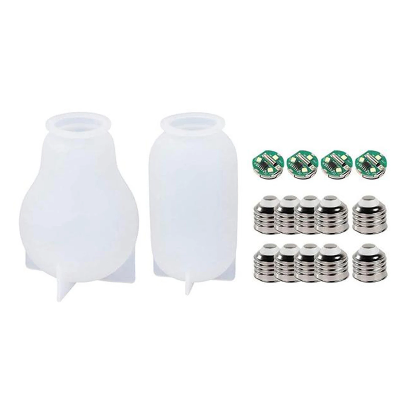 

Формы для эпоксидных лампочек DIY, силиконовые формы для светодиодных лампочек 2 шт., силиконовые формы для смолы с основанием для светодиодн...