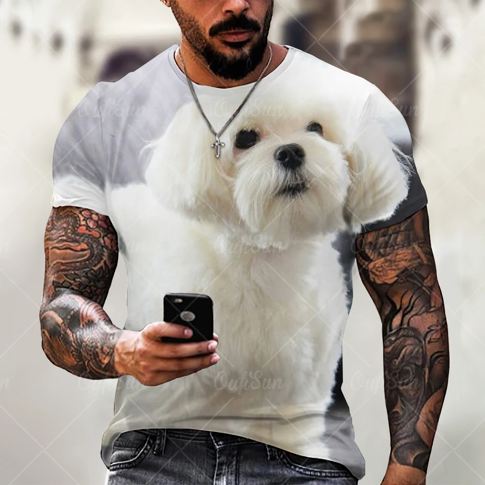 

Personality 3D Print Dog Animal T-Shirt Men/Women Cute Dog Clothes Young Summer Fashion Short Sleeve Men Oversized T Shirt 6XL