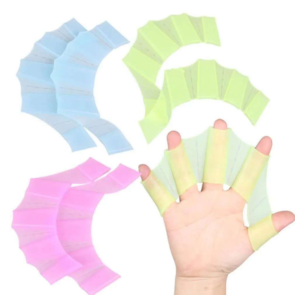 Мягкие силиконовые плавники для плавания Ручные Ласты тренировочные перчатки