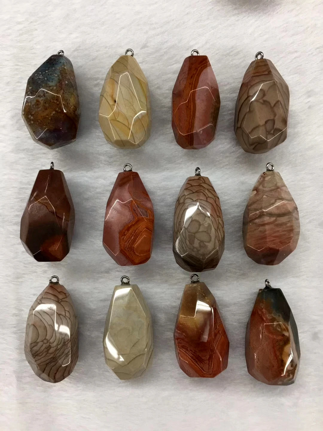 Оптовая продажа 5 фотоблесток ожерелье из натуральной искусственной яшмы для