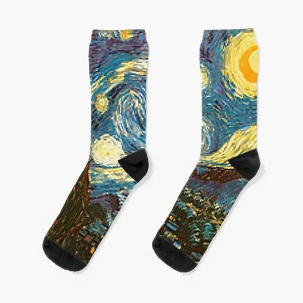 

Vincent Van Gogh Is Starry Night An Ico Crew Socks Breathable Pattern Autumn Comfortable Winter Funny Cute Best Unisex Ladies