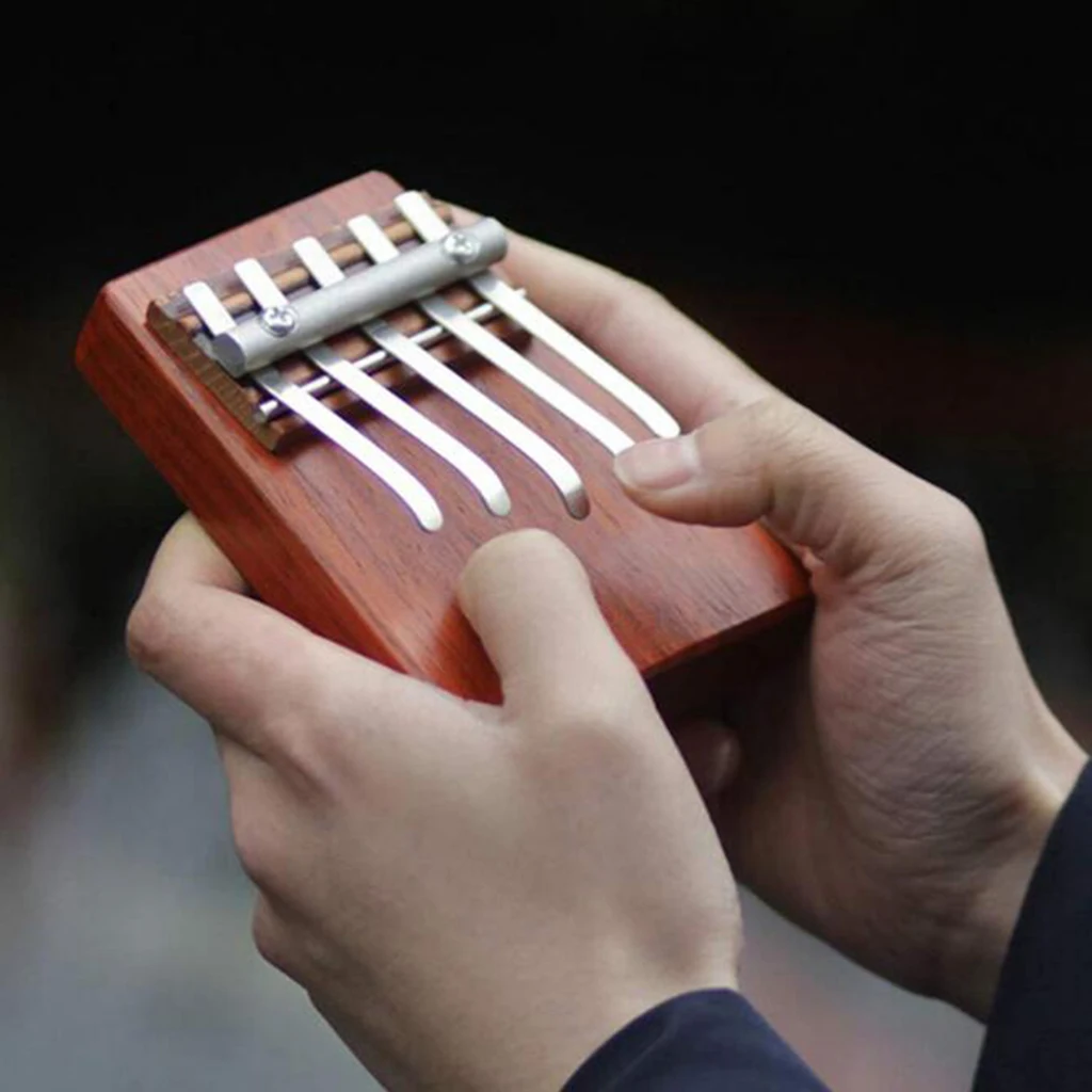 5 клавиш калимба палец пианино мбира твердый палисандр музыкальный инструмент