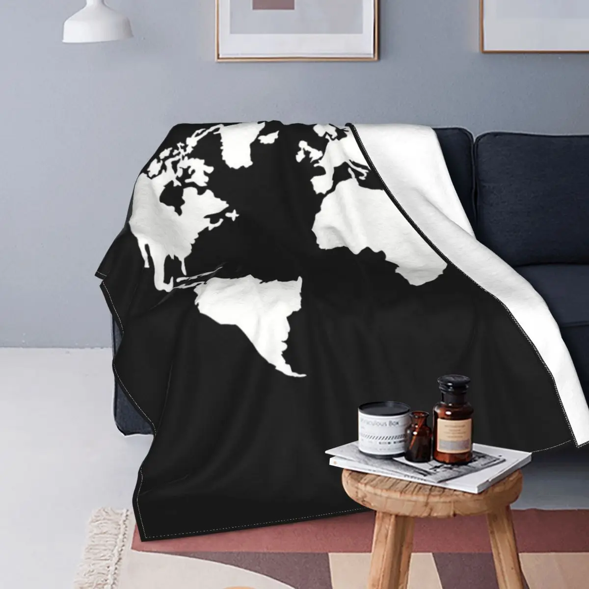 

Manta con mapa del mundo del globo, para cama colcha, edredón a cuadros, toalla de playa, manta de Picnic, mantas receptoras