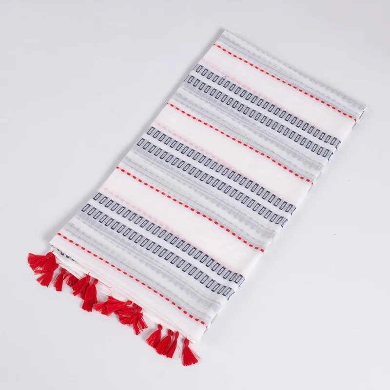 Литературный и художественный маленький градиентный шарф из конопляного хлопка