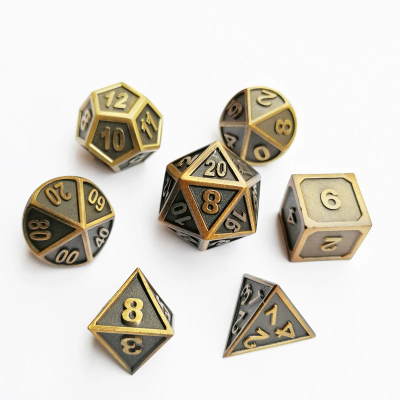 Новый dragon-& dungeons 7 шт./компл. креативные RPG кости D & металлические DND покрытие