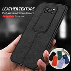Защитный чехол с нажимной камерой для Xiaomi Poco X3 Pro, кожаный чехол с узором Личи для телефона Mi PocoPhone X 3 NFC Poko X3Pro Pocox3