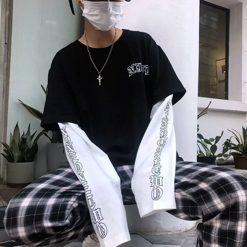 Модная свободная футболка с длинными рукавами Сезон весна повседневные