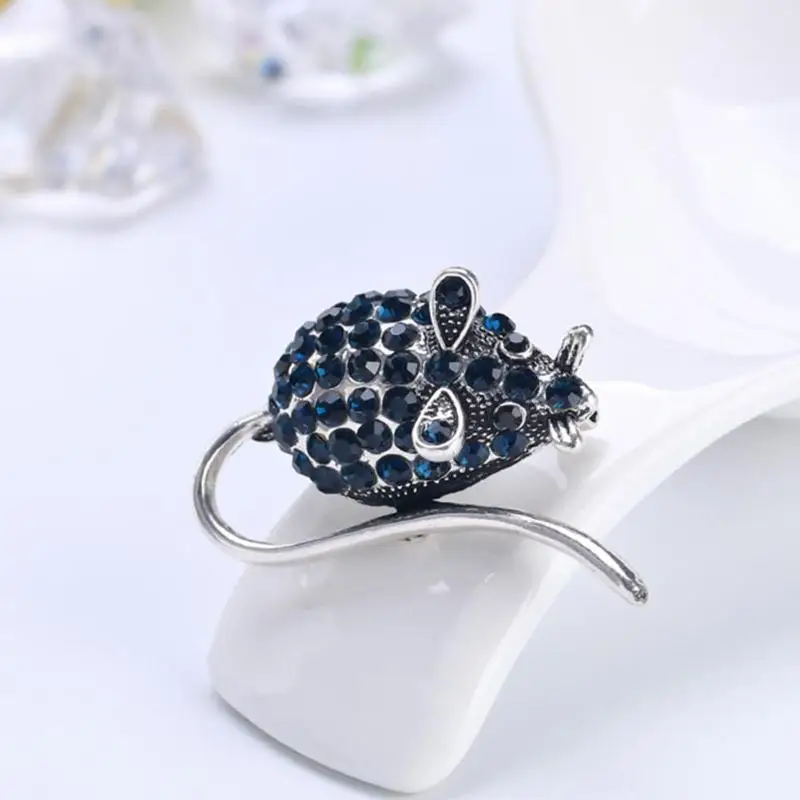 Брошь Стразы в виде мыши ретро значок стразы брошь модная диких мультяшных