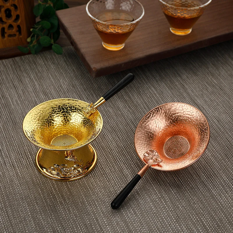 

Pure copper kungfu tea leakage tea filter tea screen red copper filter tea separator creative tea filter tea set