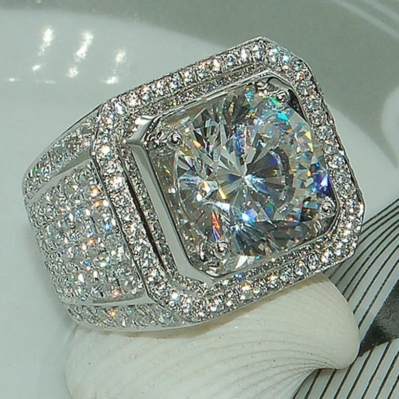 

Hot Selling European and American Fashion Ring New Domine Men's Ring Full of Micro - Set Ring