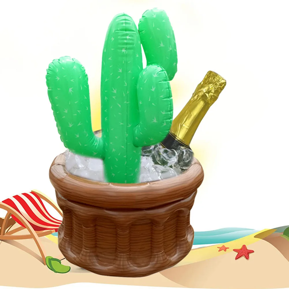 

Outdoor Freezer Cactus Ice Bucket Water Fun Toys Outdoor Party Drink Cooler Container Inflatable Cactus Ice Bucket