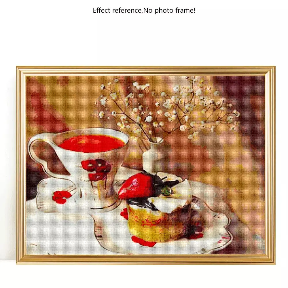 

5D DIY Diamond Painting Scenery Diamond Embroidery Flower Tea Full Square Round Rhinestone Pictures Home Decoration