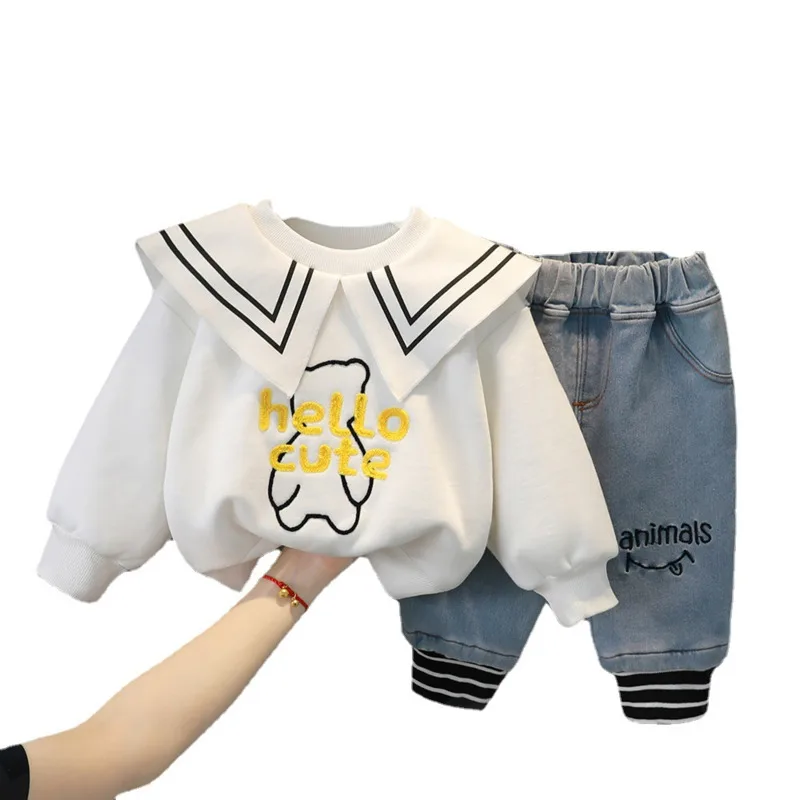 

New Winter Baby Girls Clothes Suit Children Fashion Thick T-Shirt Pants 2Pcs/Set Toddler Costume Infant Clothing Kids Tracksuits