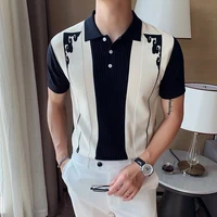 hot selling high quality diversified mens short sleeved shirts personality fashion ice silk lapel turn over half sleeved k