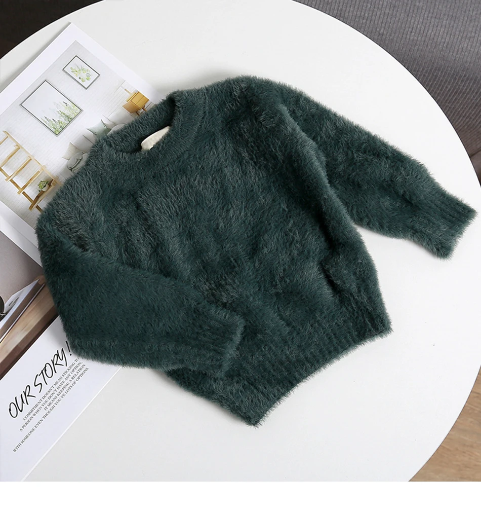 Baby Girl Winter Clothes Imitation Mink Jacket Baby Warm Coat Christmas Sweater Sweaters For Girls 1-4 Years Old Kids Sweater
