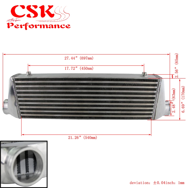 Высокопроизводительный Модернизированный комплект FMIC Turbo Intercooler + трубопровод