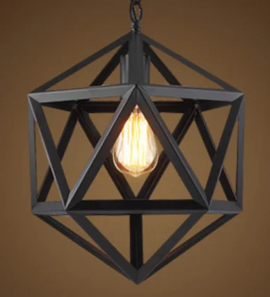 Винтажный Ретро шестигранный подвесной светильник из кованого железа