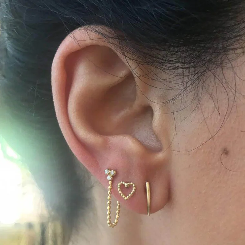 2020 Рог серьги на Ушную раковину провода Золото Цвет полированная 925