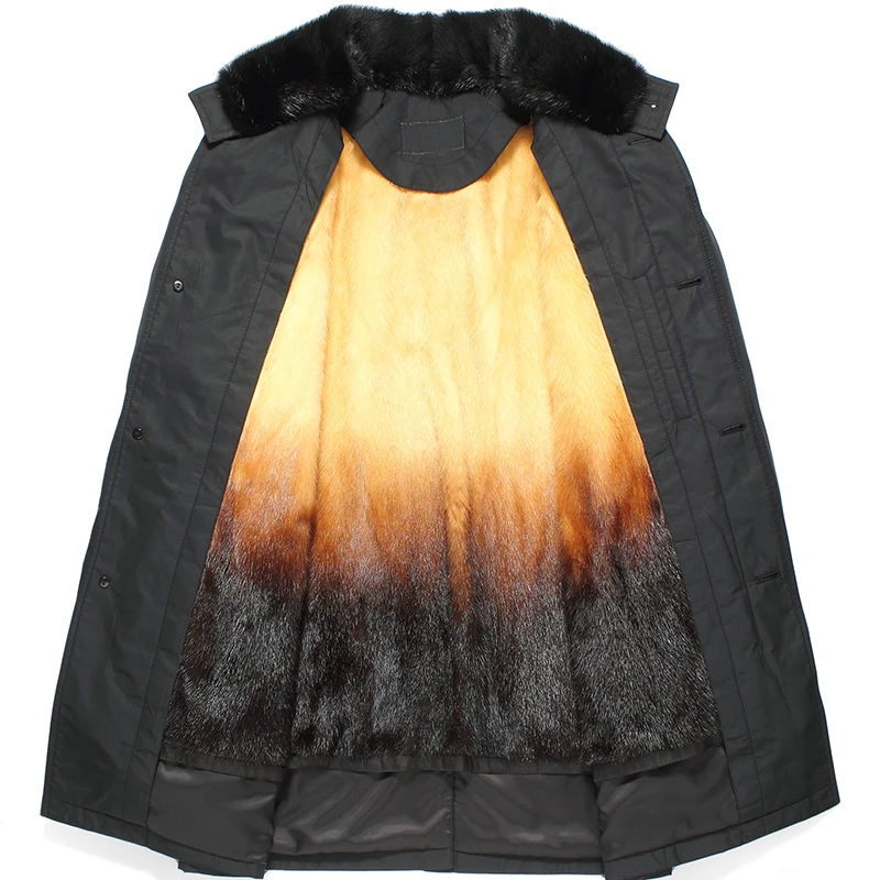 mink fur liner jackets men collar Men's Genuine Leather Nick Garment Coat Clothes Mink | Мужская одежда