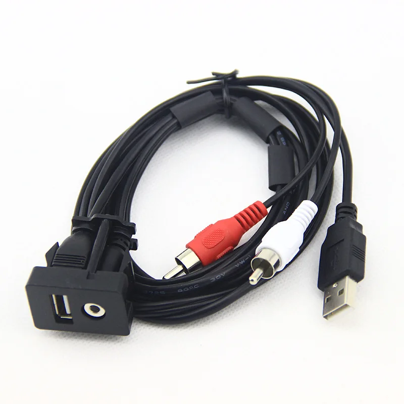 

Automobile USB Aux Extension Cable Conversion Cable USB To RCA Automobile Audio and Video Connection Cable