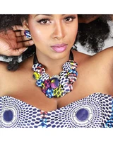 colourful african button necklace african accessories women bohemia style women necklaces rope chain statement necklace wya10
