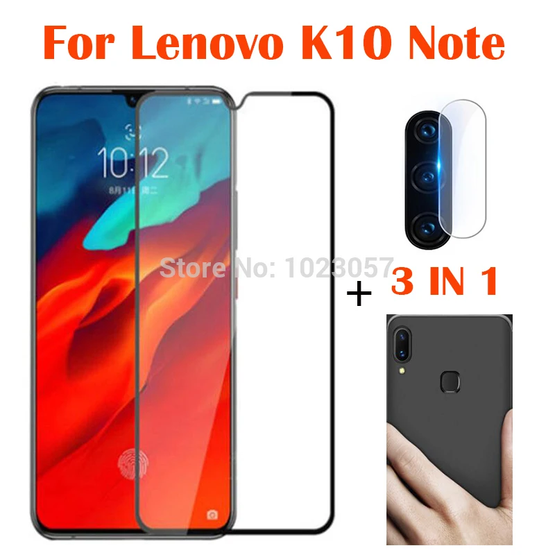3-в-1 2.5D стекло + чехол для Lenovo K10 Note PAFR0026IN защита экрана закаленное камеры - купить