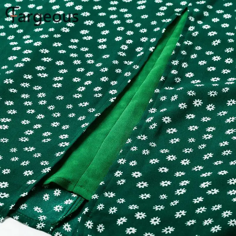 Fargeous, Пляжное, богемное, летнее,, женское платье, винтажные, вечерние, элегантное, женское платье, миди, с рюшами, зеленое, Платья Vestidos