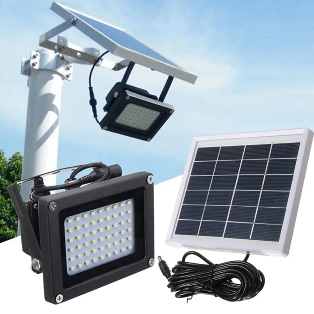 

54 LEDs Floodlight Solar Powered Sensor Lamp Light Waterproof IP65 Outdoor Emergency Security Garden Street Landscape Lighting