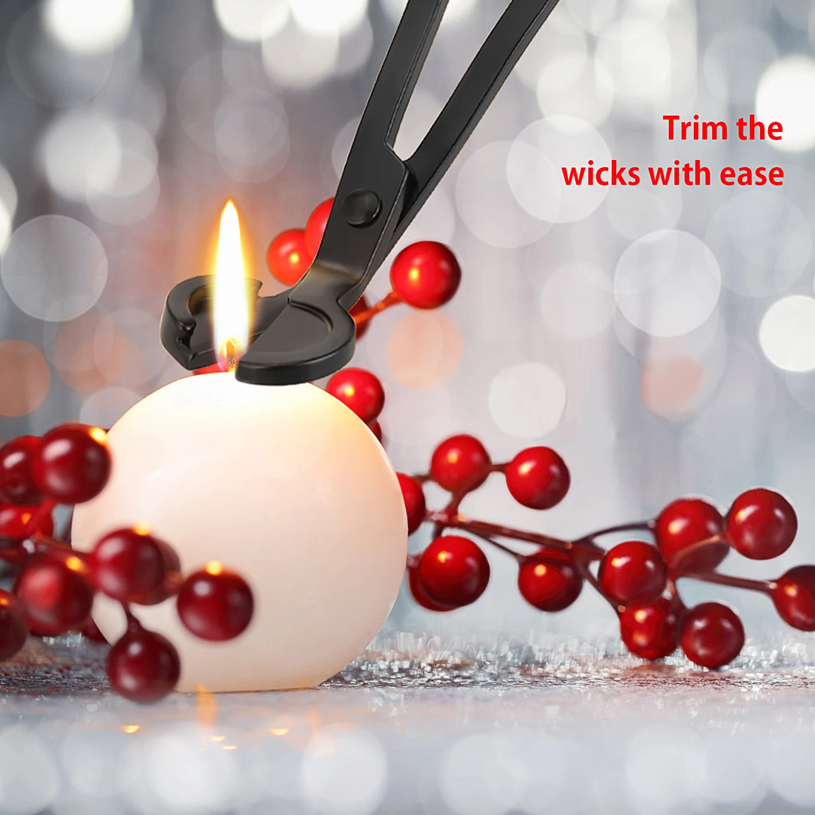18CM Stainless Steel Candle Wick Trimmer Oil Lamp Trim scissor Cutter Snuffer Tool Hook Clipper Dropshiping | Дом и сад