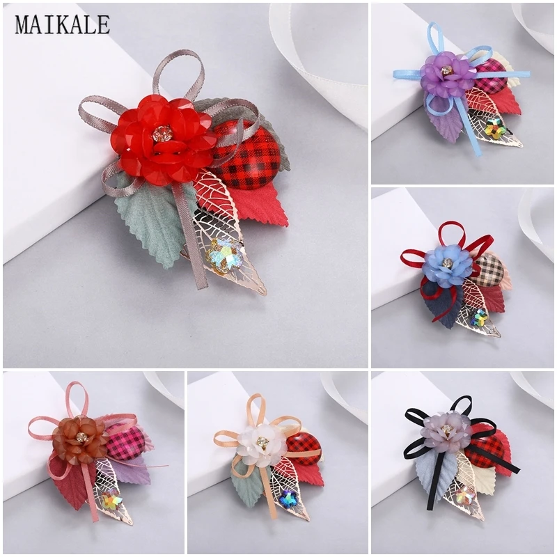 Женская акриловая брошь MAIKALE Корейская в виде цветка буньерка шаль для девочек |