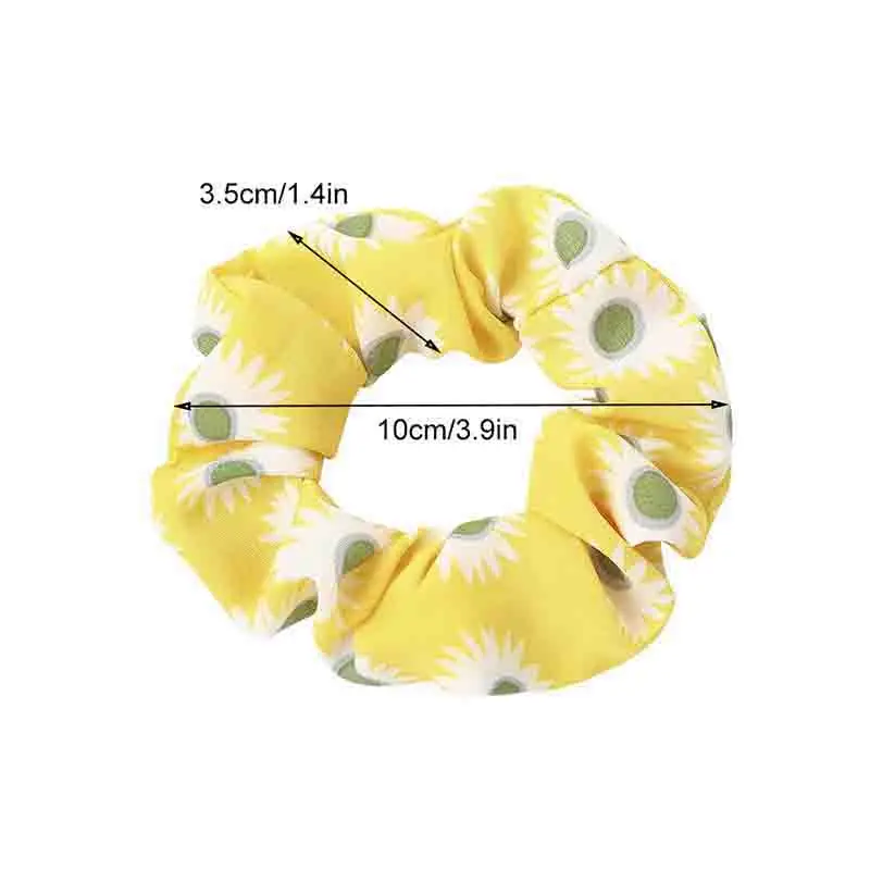

Chiffon Elastic Hair Rings Ponytail Headbands Cute Daisy Floral Print Gum Rope Ring For Girls Summer Elegant Rubber Bands