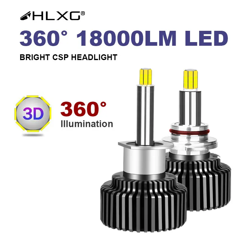 

HLXG 20000LM 3D 360 led H7 h1 H11 H4 9012 24 Sides CSP Chips 12V 6000K 8000K Auto 9005 9006 HB3 HB4 H8 H9 bulb lamp Light Source