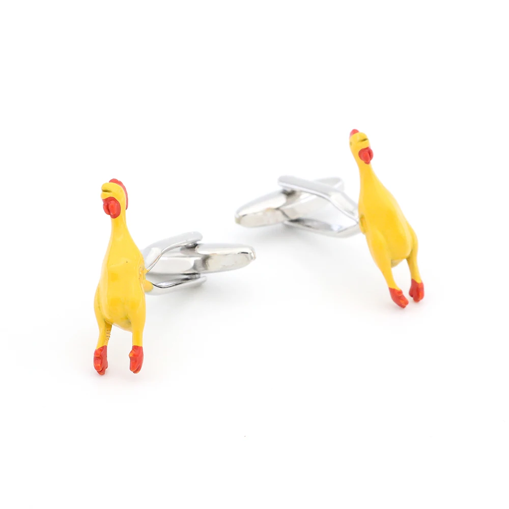 screaming chicken Запонки лошадь дизайн животных серия медведь слон Пингвин кенгуру Орел мужские запонки оптом и в розницу - Окраска металла: screaming chicken