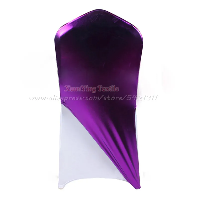 10 шт. Декор в виде золотистых металлических стрейч спандекс стул капюшон