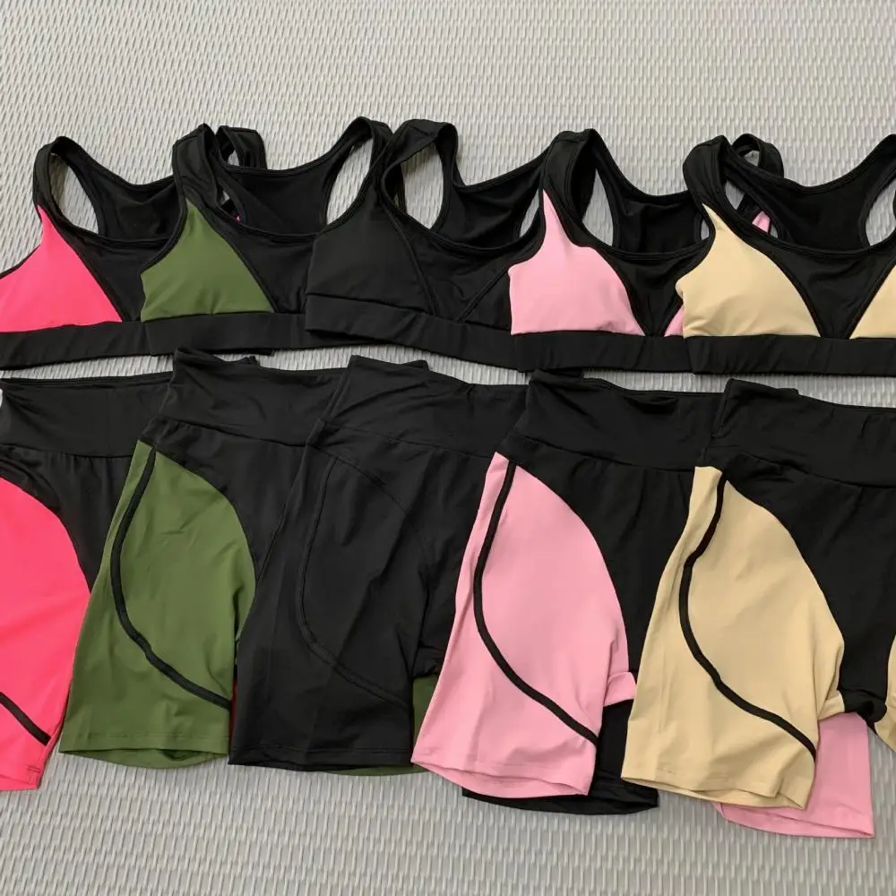 Yoga Shorts Set Women Gym Set Sports Shorts Suit Yoga Pants Women Fitness Workout Gym Clothing Sports Bra Sexy Sportswear Female