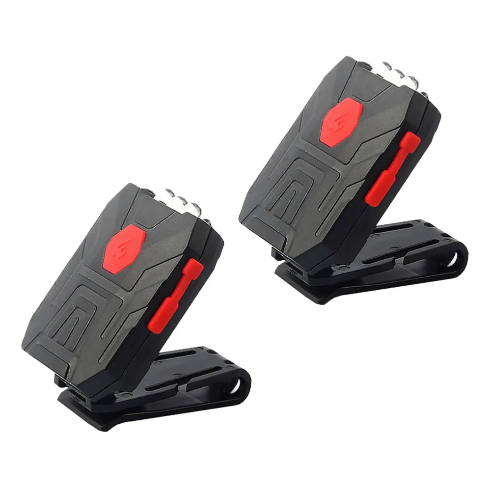 

2Pcs Outdoor Fishing Lamps Hat Brim Light LED Charging Lamp Wireless Light Black