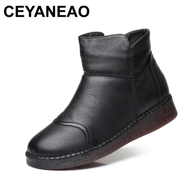 CEYANEAO зимние сапоги без застежки женская теплая зимняя обувь 2019 женские