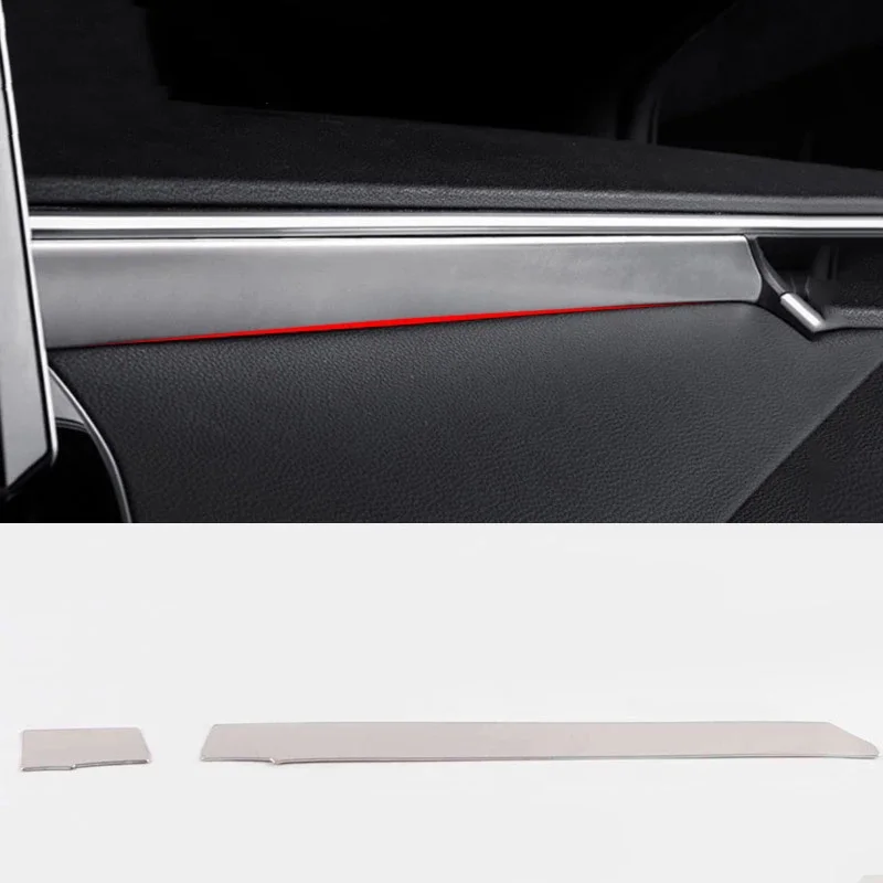 

For Toyota corolla 2019 2020 accessories Stainless steel Car Console Decoration Strip cover trim Sticker Car styling 2pcs