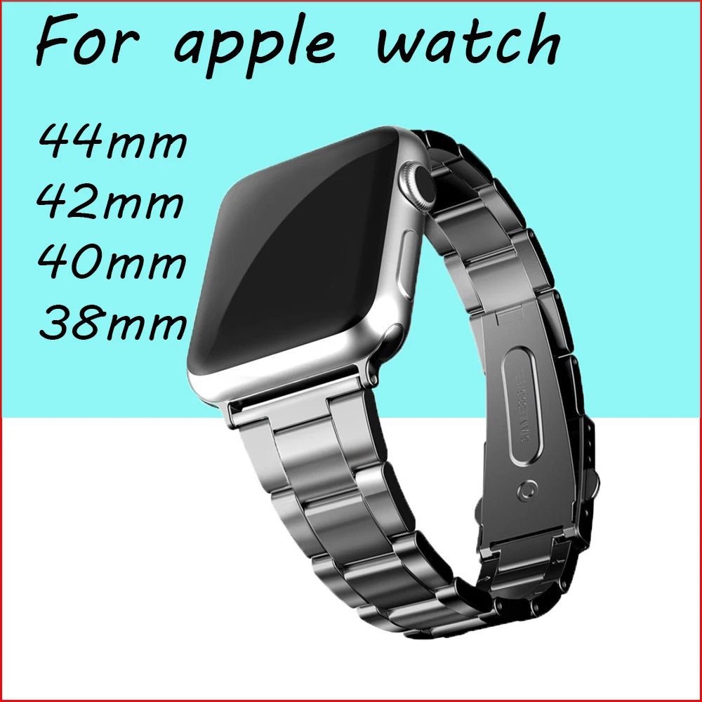 Металлический ремешок для Apple watch band 5 4 3 2 1 44 мм 40 iWatch 42 38 316L браслет из нержавеющей